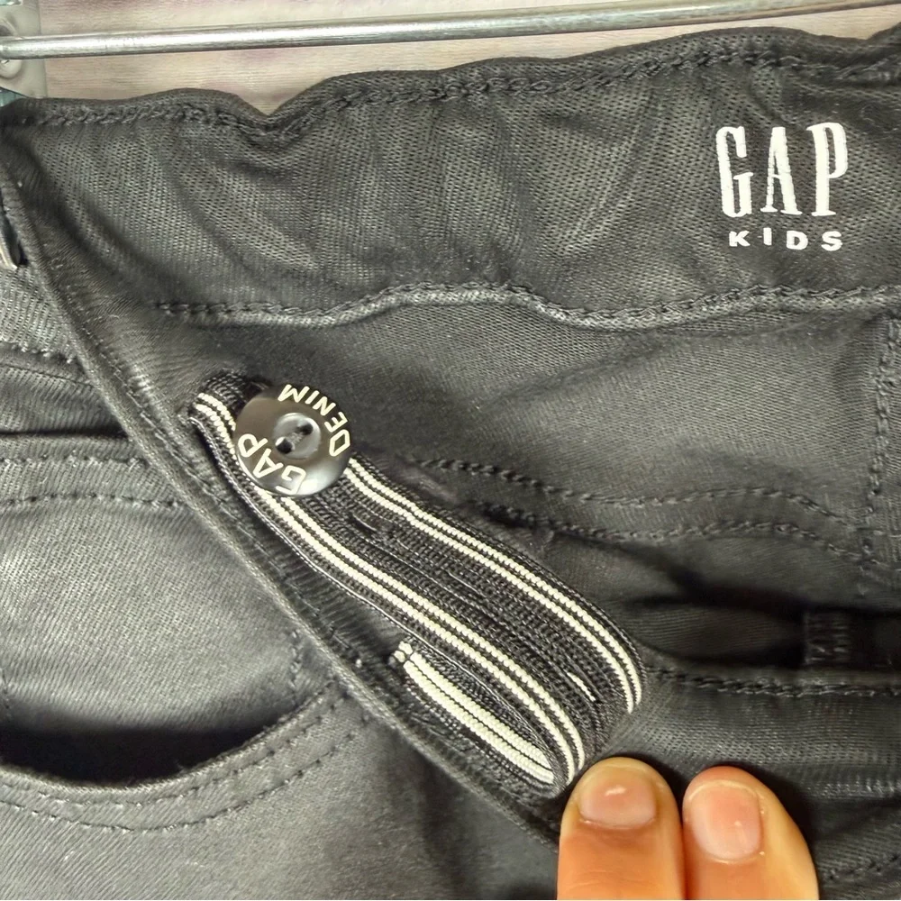GAP Kids Girls Coated Jeans Pencil Slim Ankle High Rise Size 12 Black